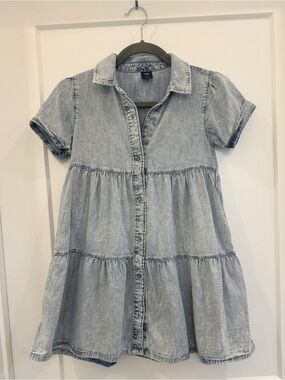 3/$15 GAP Light Blue Tiered Denim Shirt Dress for Kids